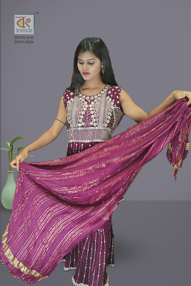 শারারা কুর্তি ফুল সেট ও দুপাট্টা
