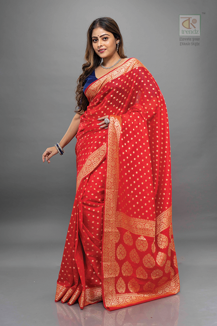 এক্সক্লুসিভ হ্যান্ডলুম জর্জেট সিল্ক শাড়ি