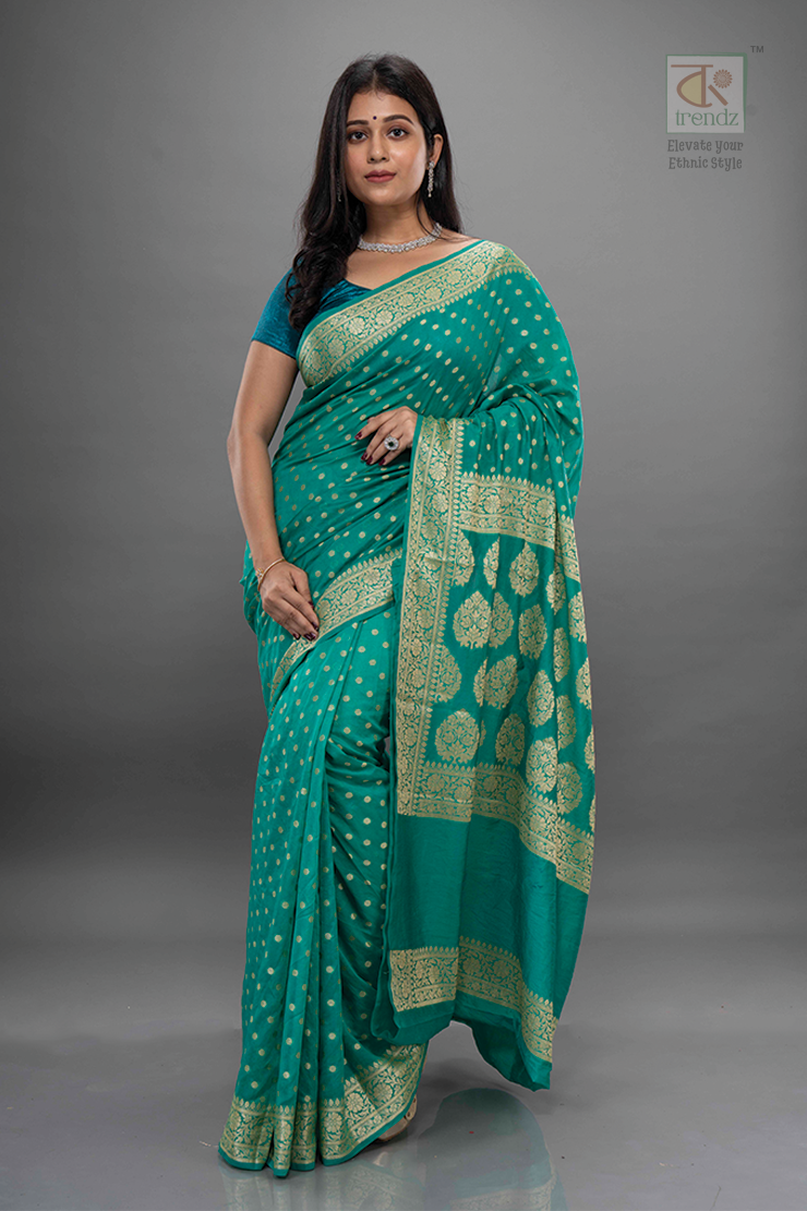 এক্সক্লুসিভ হ্যান্ডলুম জর্জেট সিল্ক শাড়ি