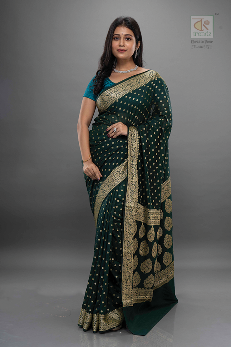 এক্সক্লুসিভ হ্যান্ডলুম জর্জেট সিল্ক শাড়ি