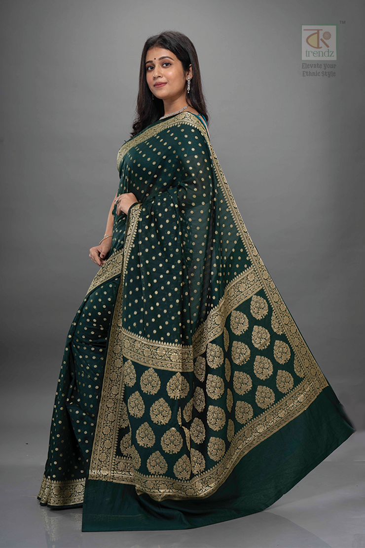 এক্সক্লুসিভ হ্যান্ডলুম জর্জেট সিল্ক শাড়ি