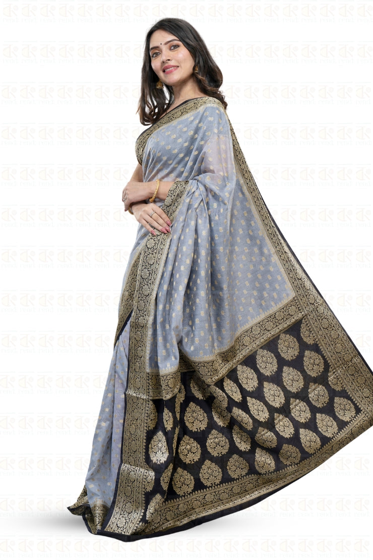 এক্সক্লুসিভ হ্যান্ডলুম জর্জেট সিল্ক শাড়ি