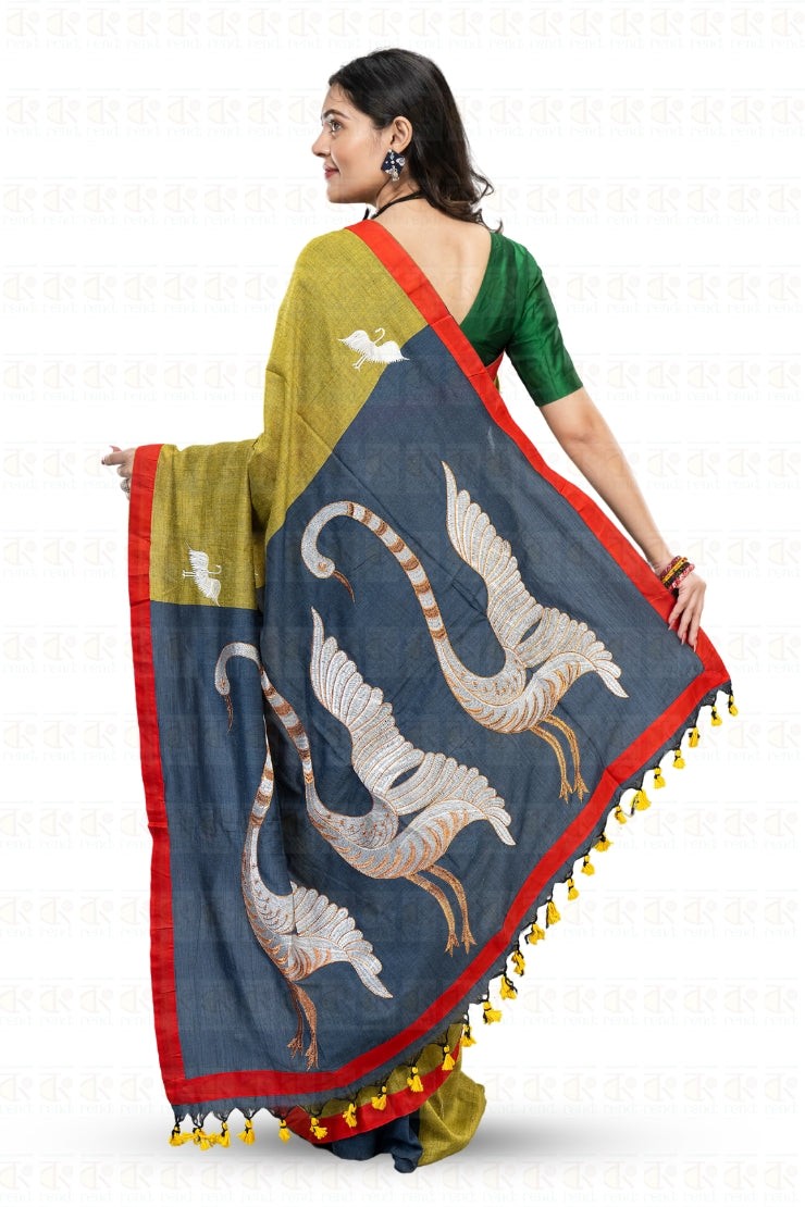 Dual Color Hansa Boutique Saree