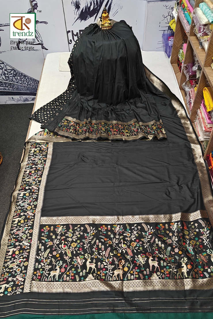 Gulmohor Pasmina Butter Silk Saree