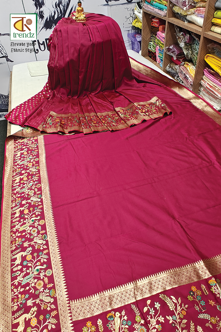 Gulmohor Pasmina Butter Silk Saree