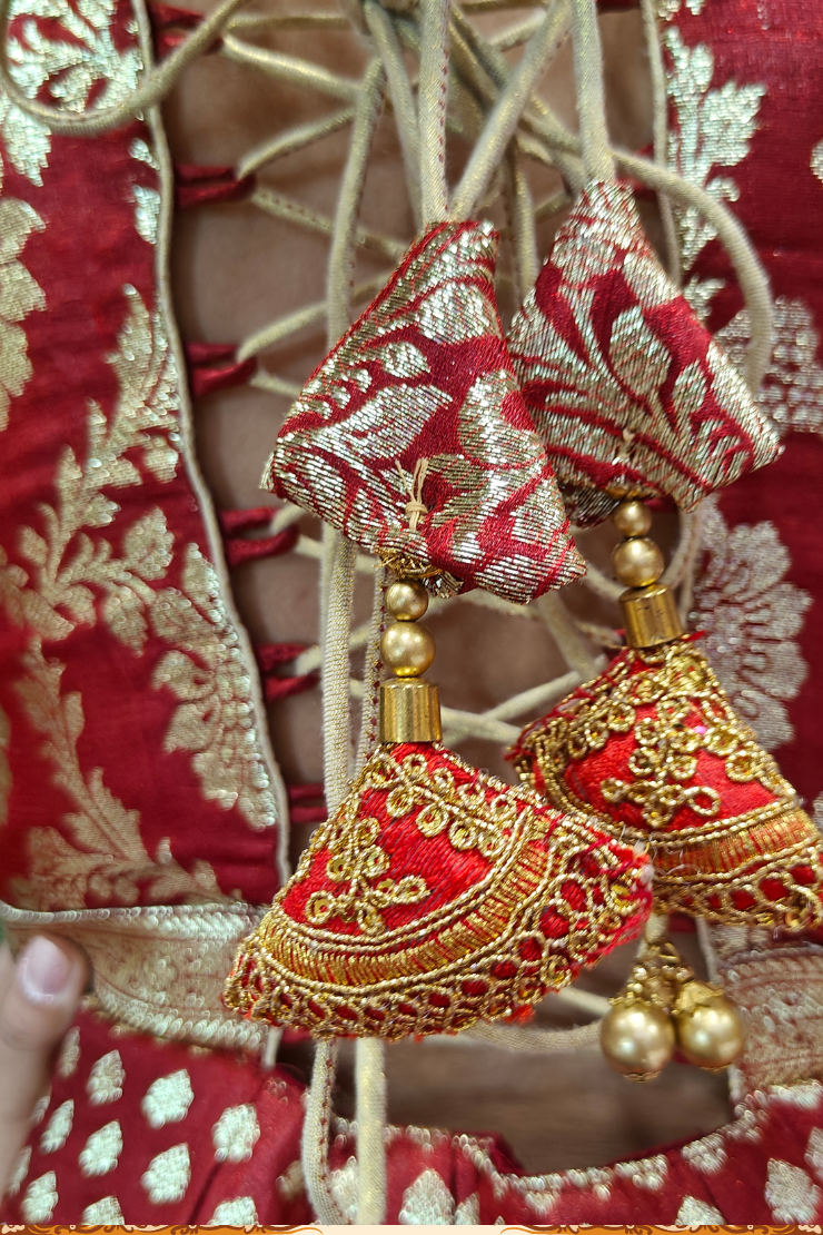 Designer Bridal Banarasi Gown with Chunni