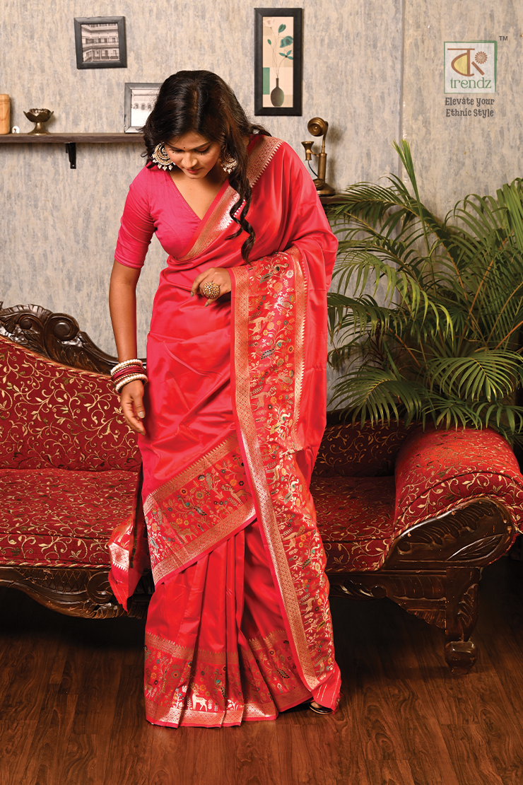Gulmohor Pasmina Butter Silk Saree