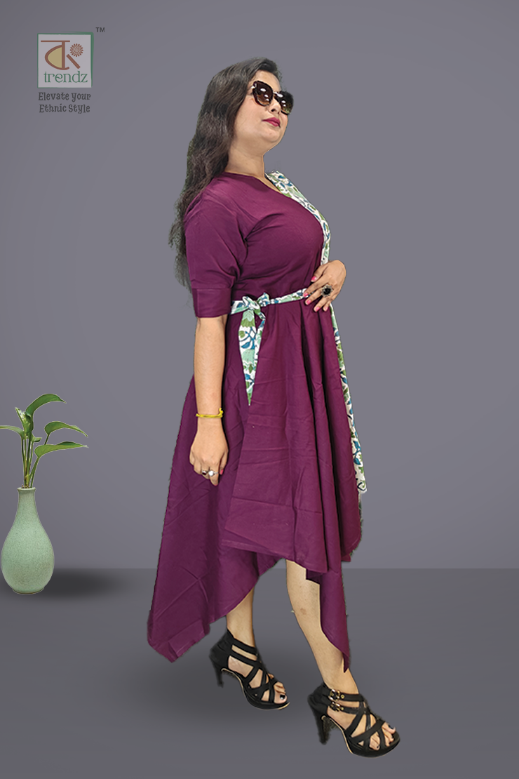 বেল্ট সহ কাউল ড্রেস