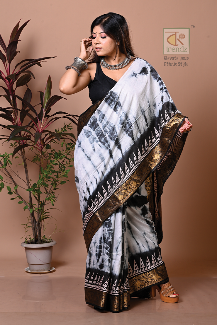 Splash Shibori Print Art Silk Saree
