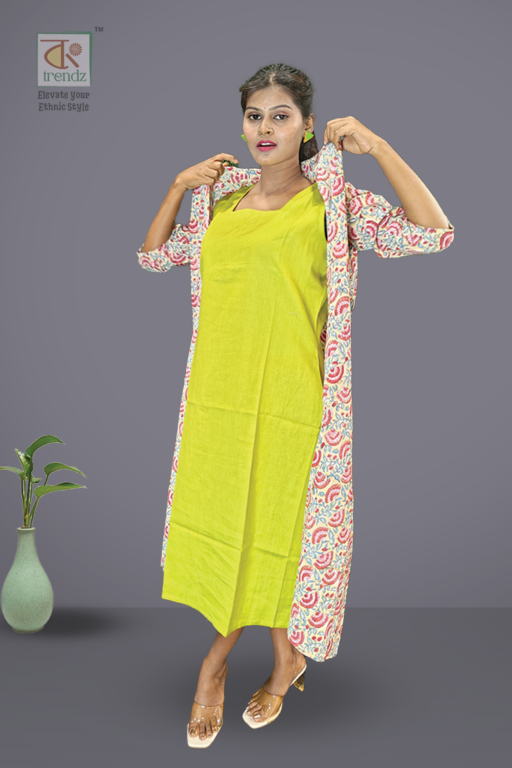 র্যাপিড প্রিন্টেড লং শ্রাগ উইথ কটন ইনার