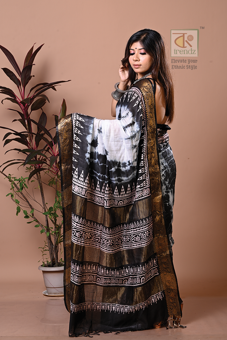 Splash Shibori Print Art Silk Saree