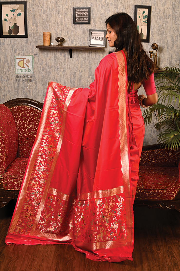 Gulmohor Pasmina Butter Silk Saree