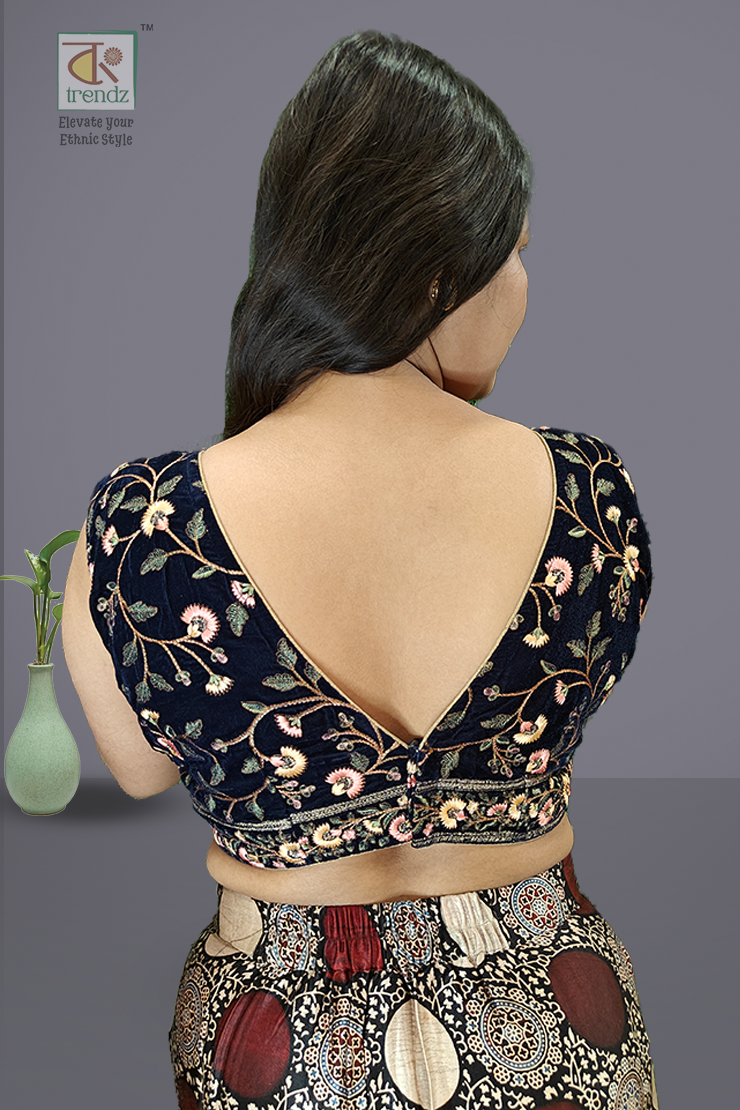 Designer Velvet Sleeveless Blouse
