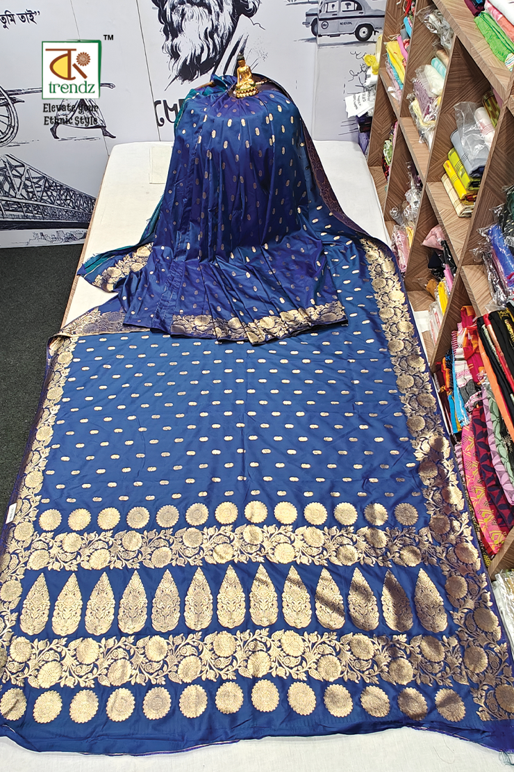Kuhu Golden Zari Koyal Malai Silk Saree
