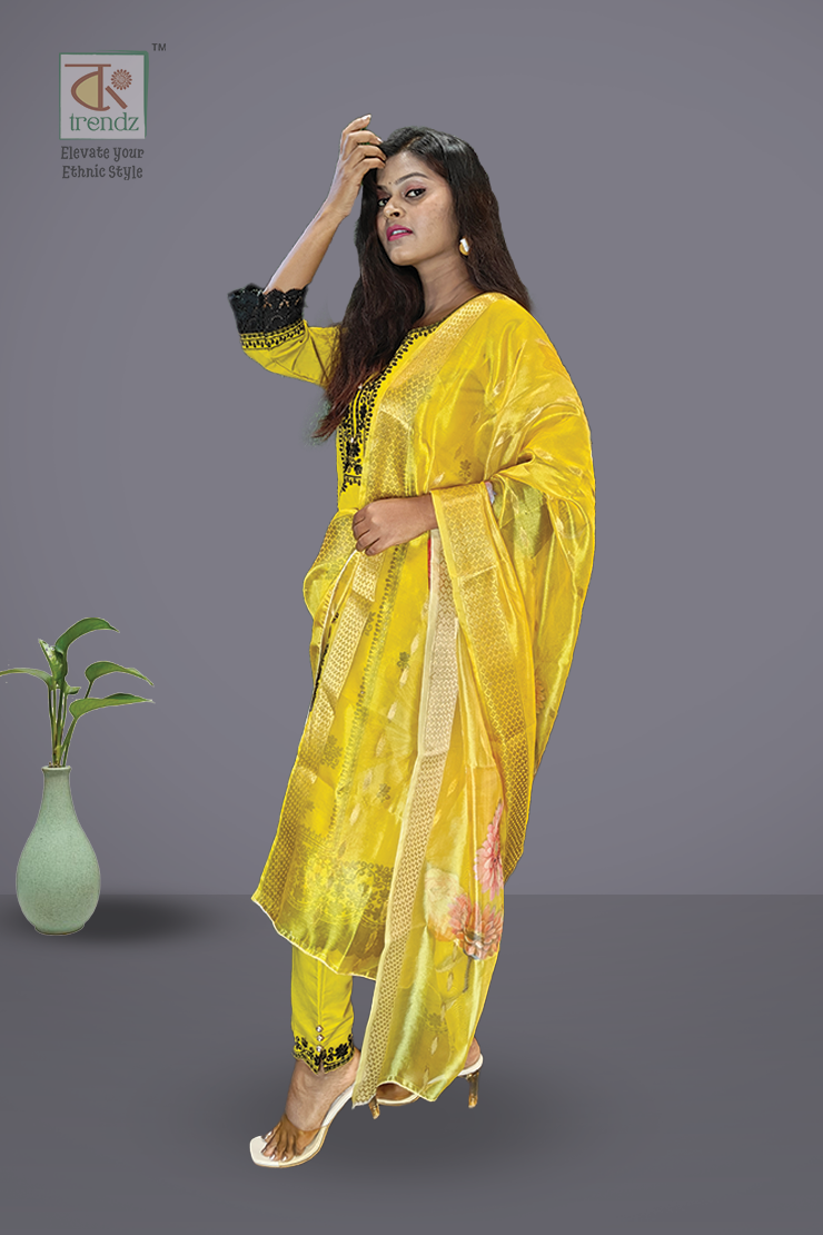 এমব্রয়ডারি করা সালোয়ার স্যুট ৩ পিস সেট