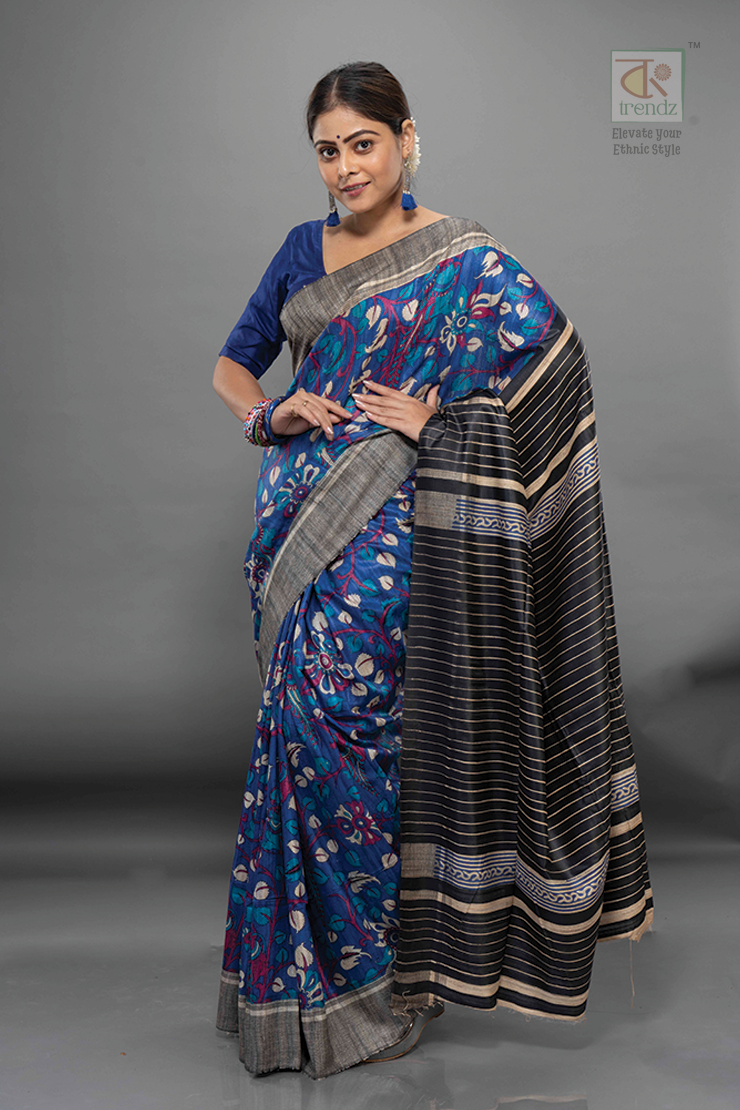 পিওর তসর ঝিছা প্রিন্টেড সিল্ক শাড়ি