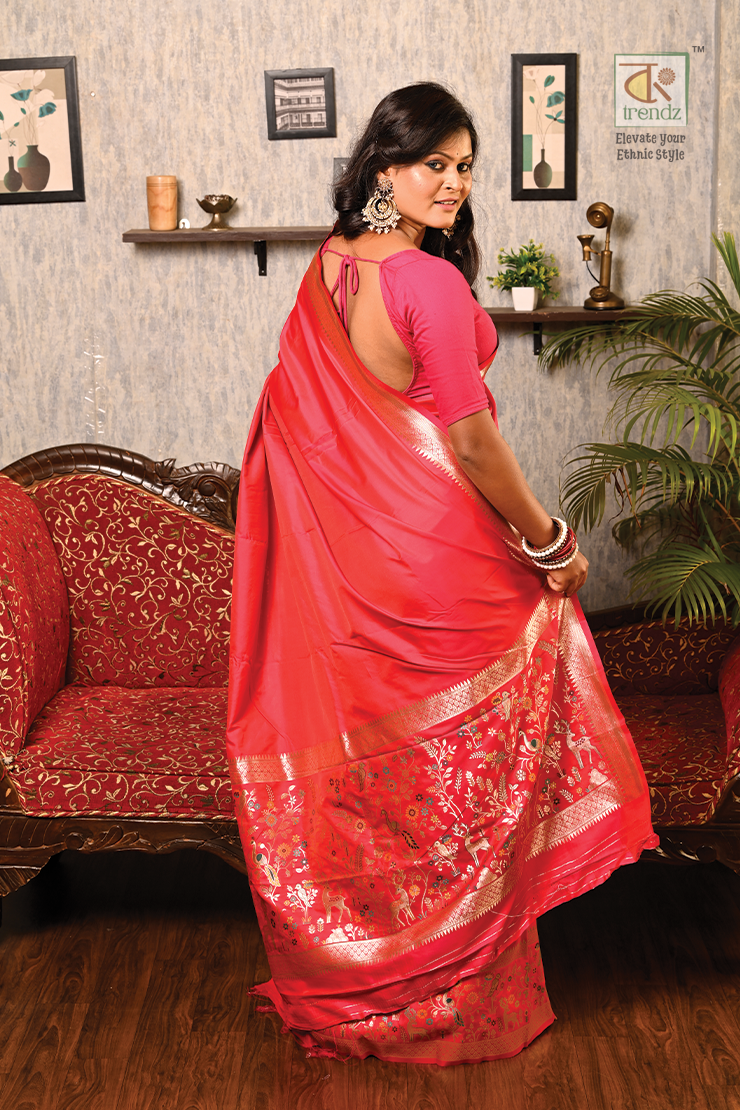 Gulmohor Pasmina Butter Silk Saree