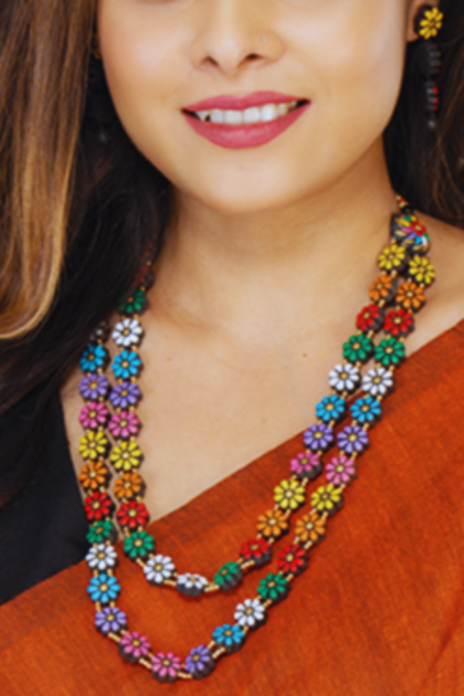 Terracotta jewellery Set 4 – Multi Colour | Bong Trendz