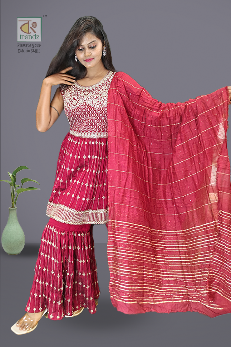 শারারা কুর্তি ফুল সেট ও দুপাট্টা