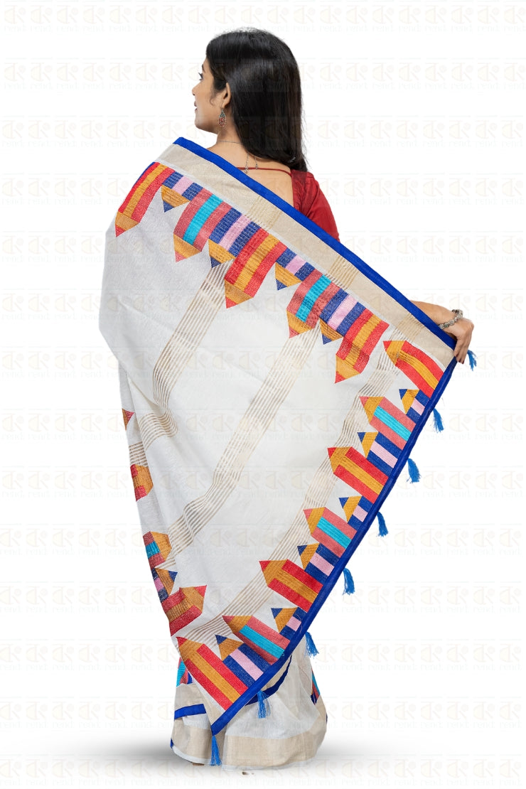 বুটিক পেন্সিল সুতির হ্যান্ডলুম শাড়ি