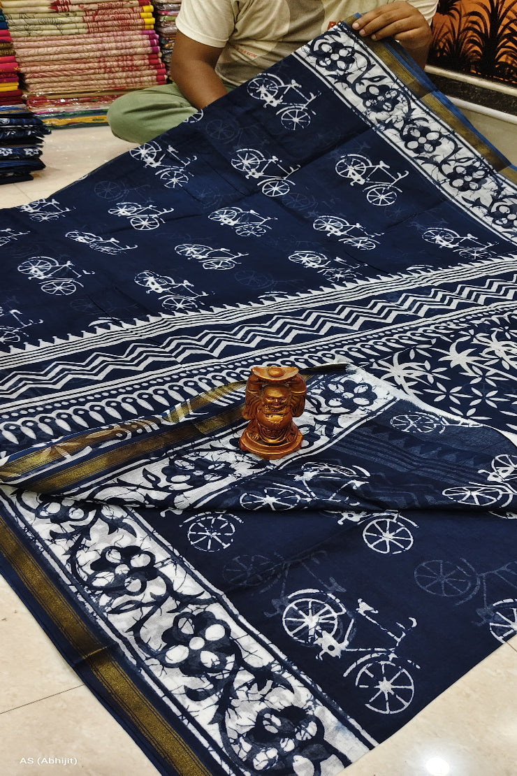 Chanderi Indigo Saree