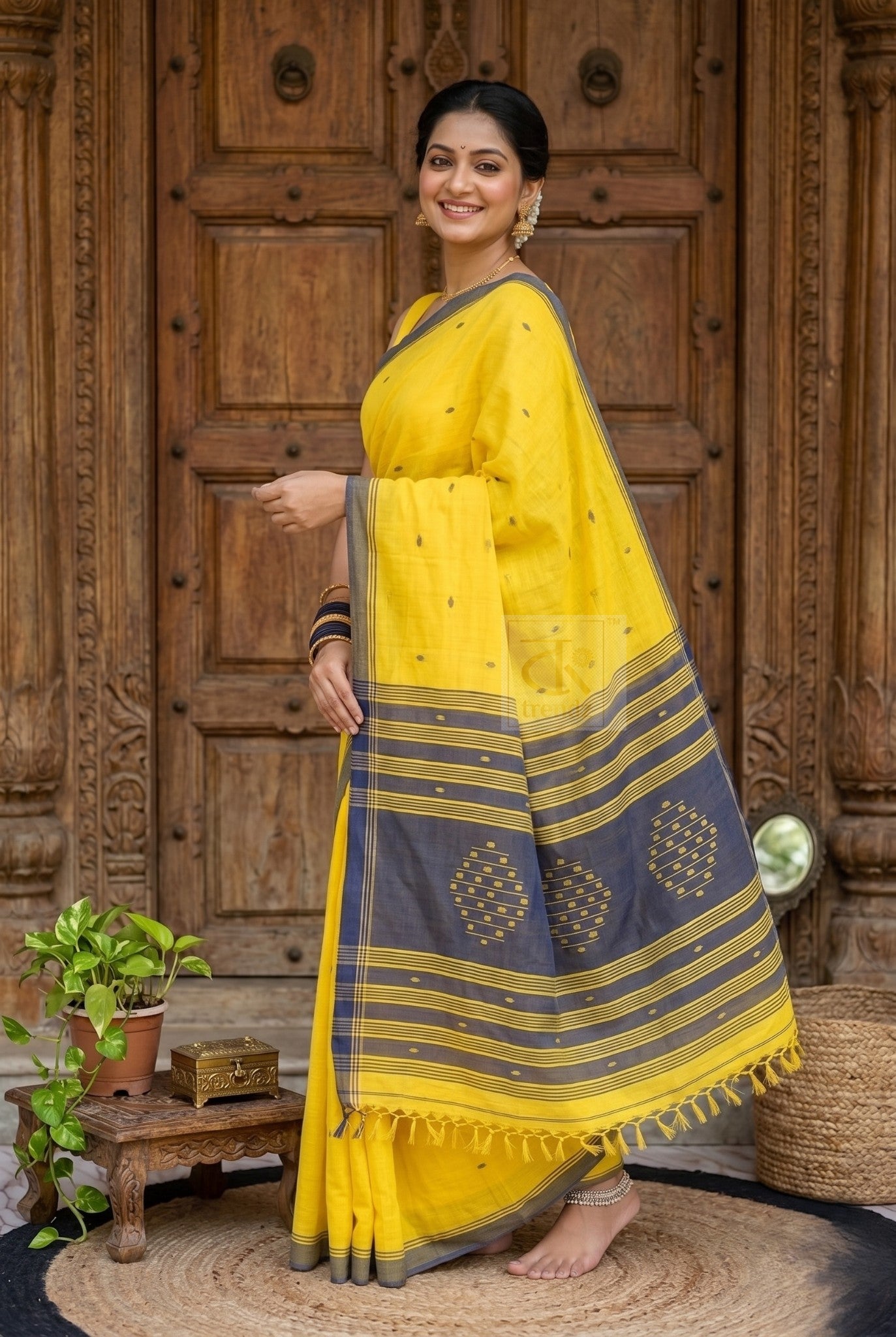 Exclusive Pure Cotton Handloom Saree with Blouse Piece | Hand Woven