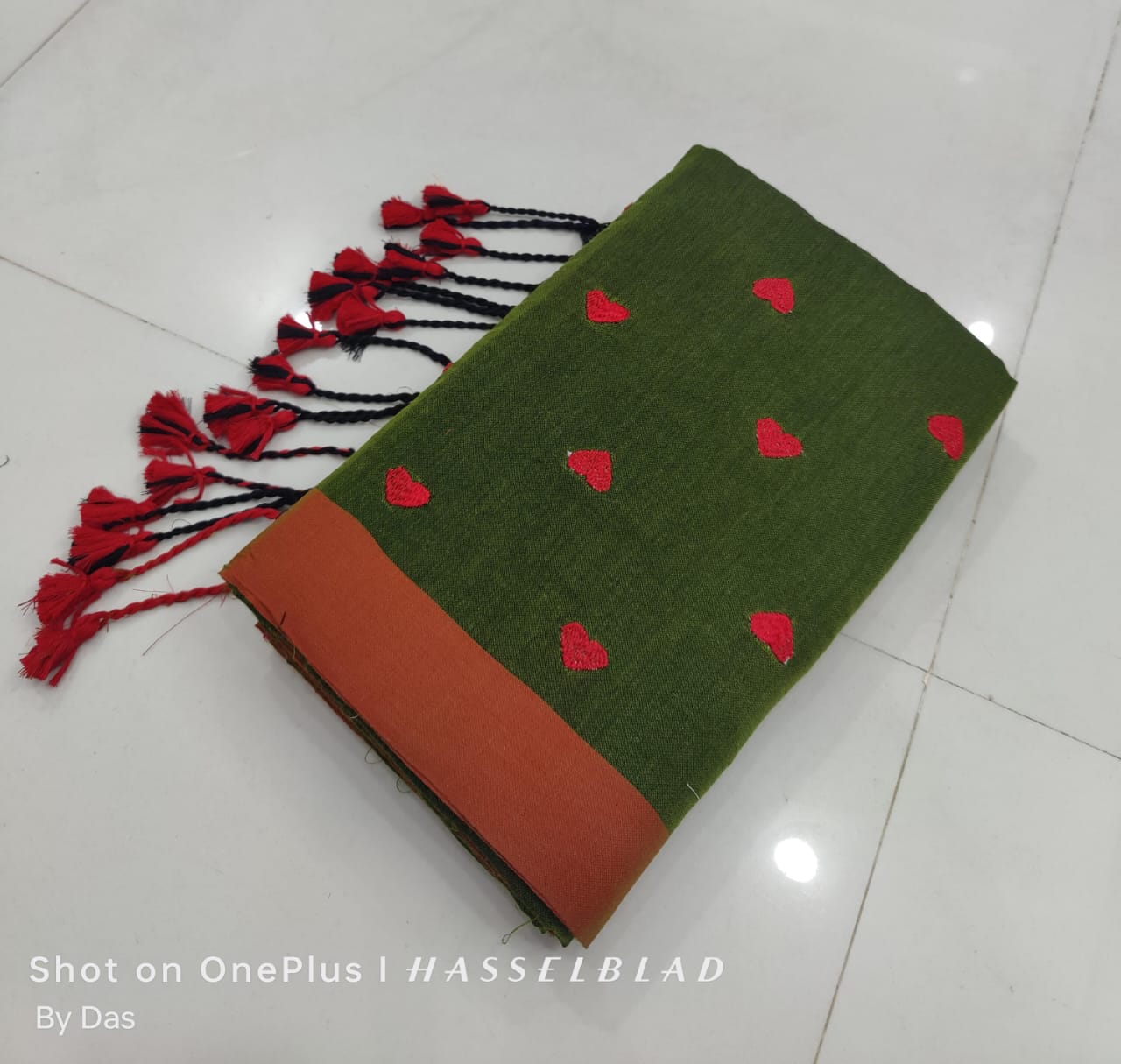 Love embroidery Soft Cotton Handloom Saree