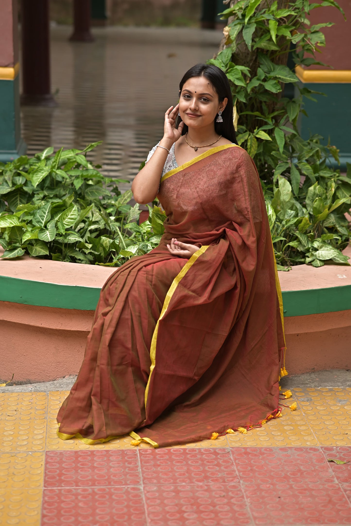 Plain Mul Cotton Saree
