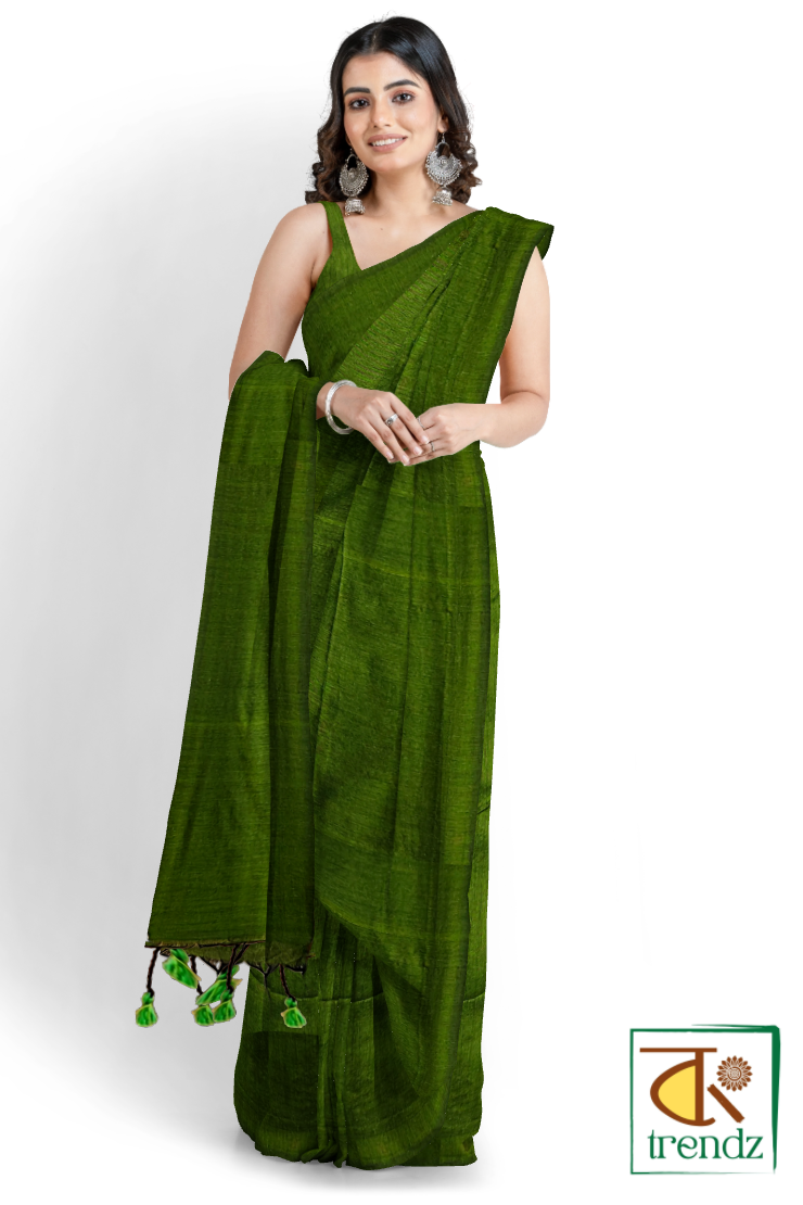 Plain Soft Cotton Handloom Saree