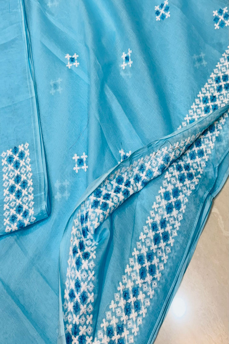 খাঁটি সুতির কাঁথা গুজরাটি স্টিচ শাড়ি