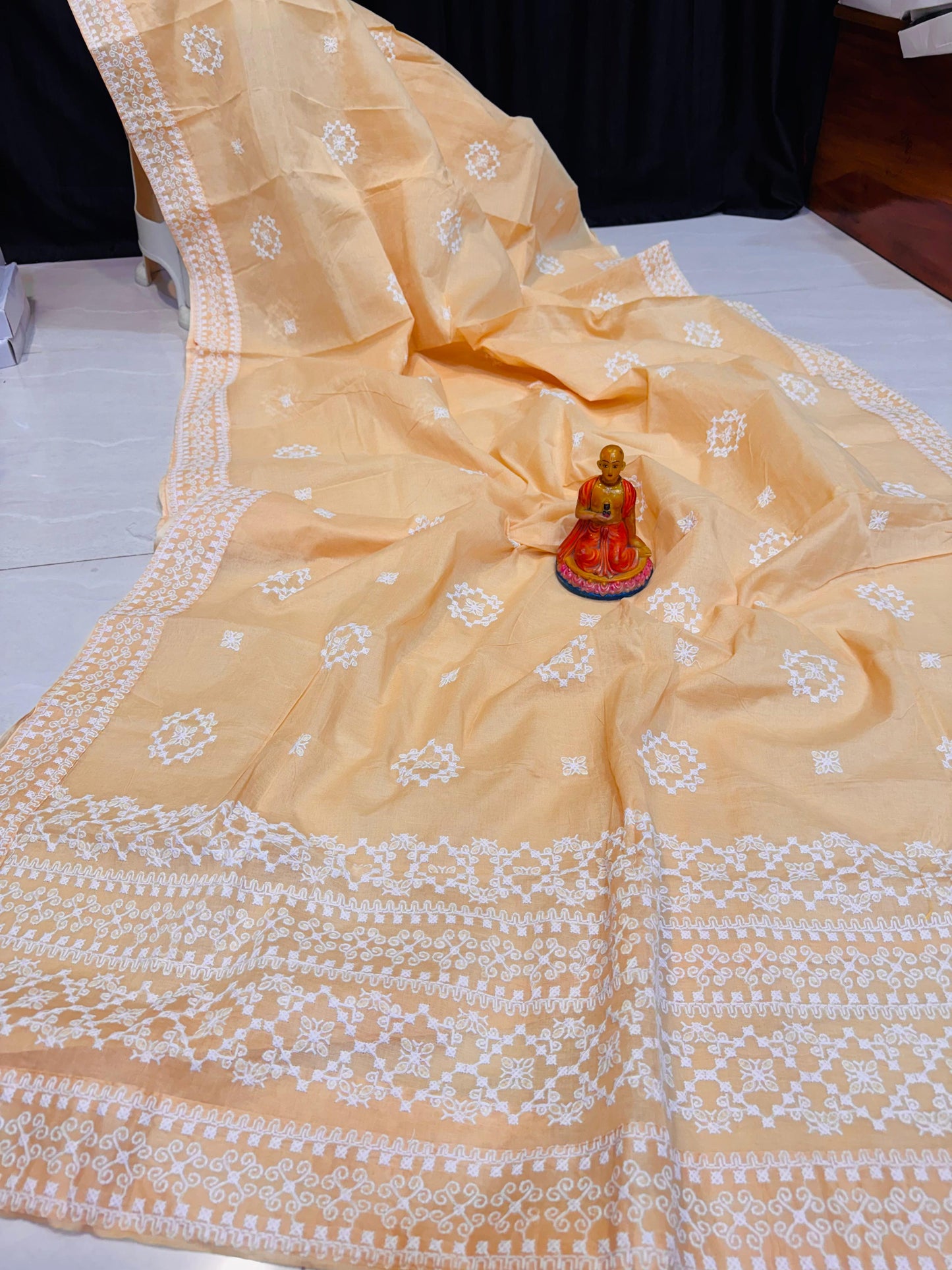 খাঁটি সুতির কাঁথা গুজরাটি স্টিচ শাড়ি