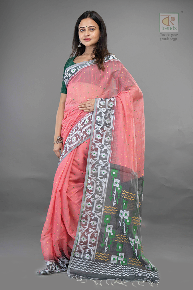 খাঁটি হাতে বোনা জামদানি শাড়ি