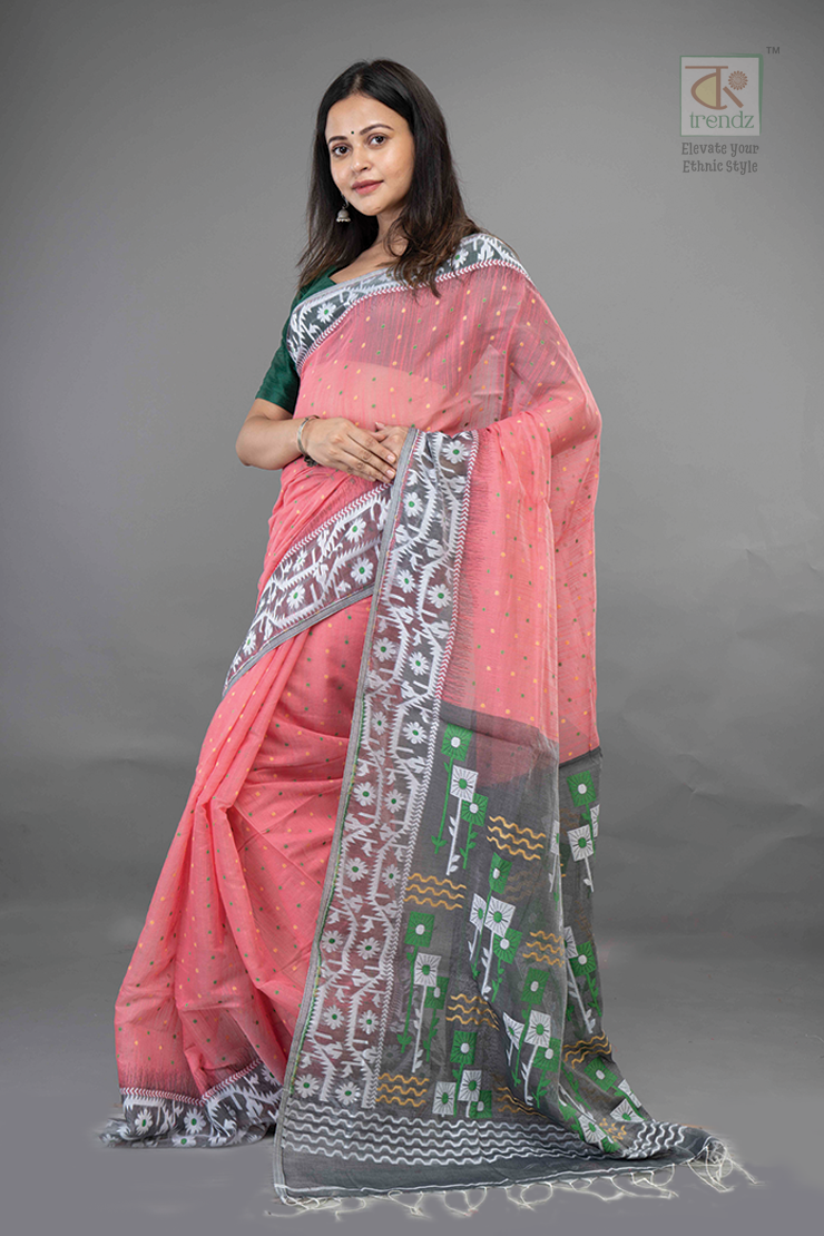 খাঁটি হাতে বোনা জামদানি শাড়ি