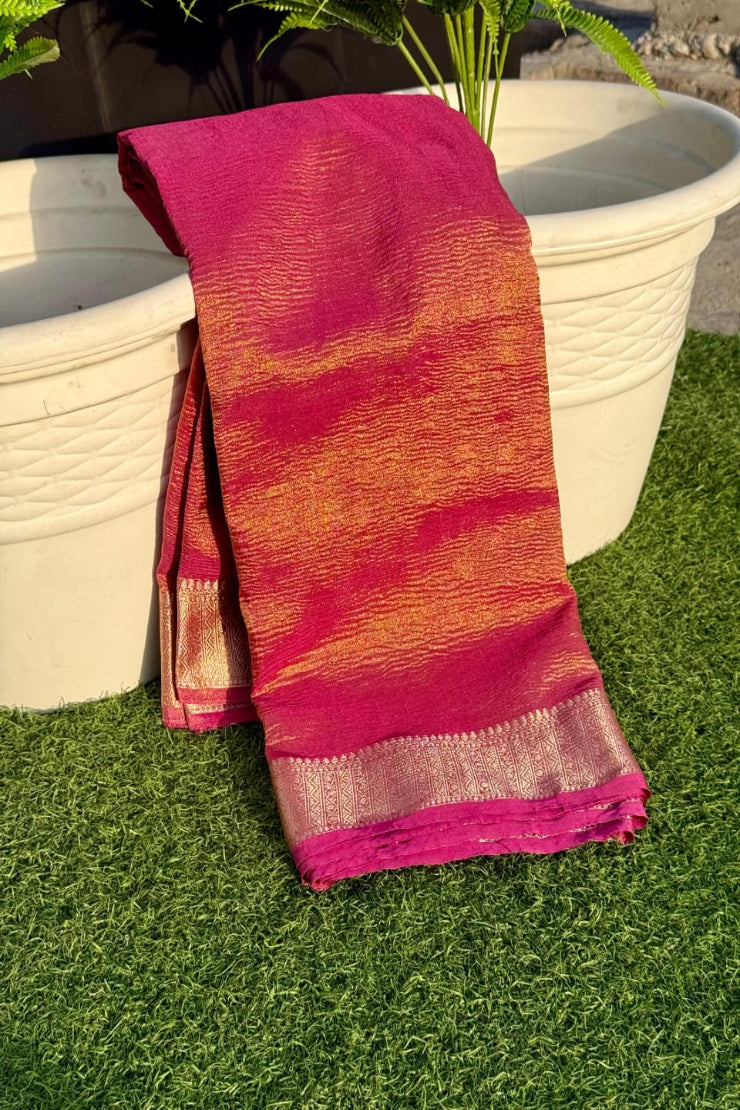 Soft Crushed Tissue Silk Saree