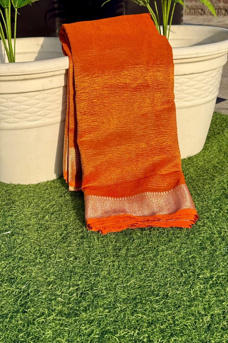 Soft Crushed Tissue Silk Saree