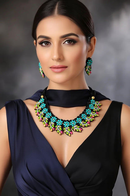 Festive Gold-Tone Terracotta Jewellery Set 1 – Full Set View | Bong Trendz