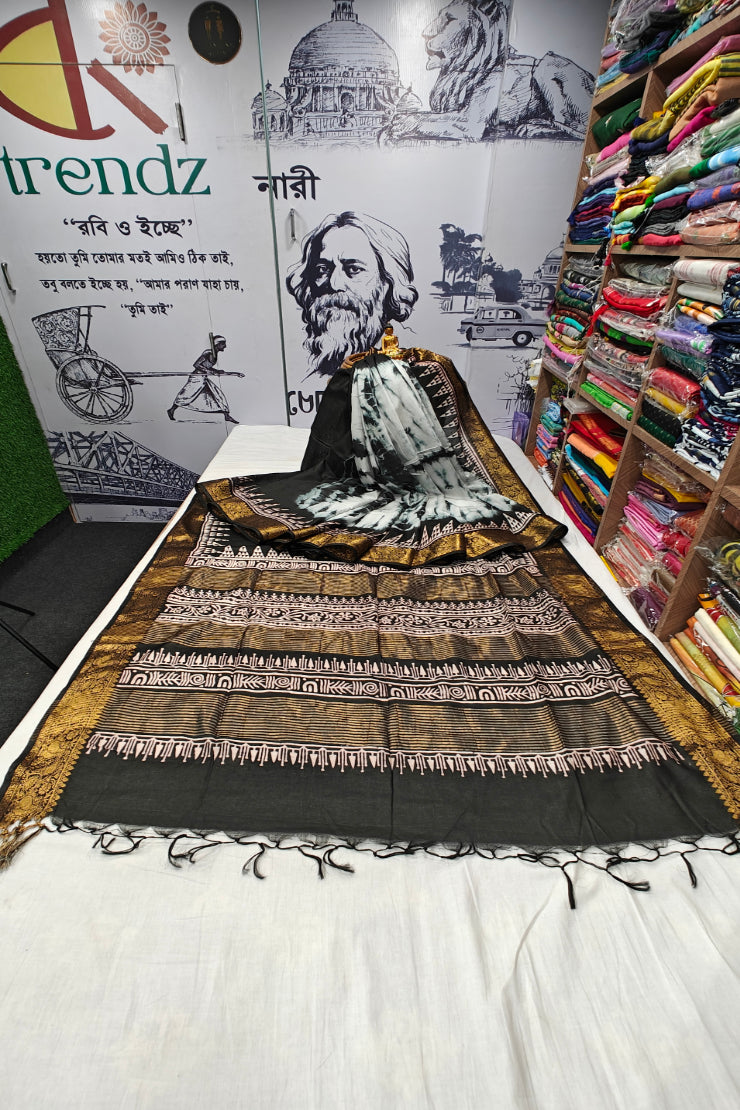 Splash Shibori Print Art Silk Saree