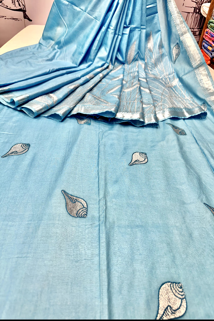 Sarat Shankha Bhagalpuri Semi Silk Saree
