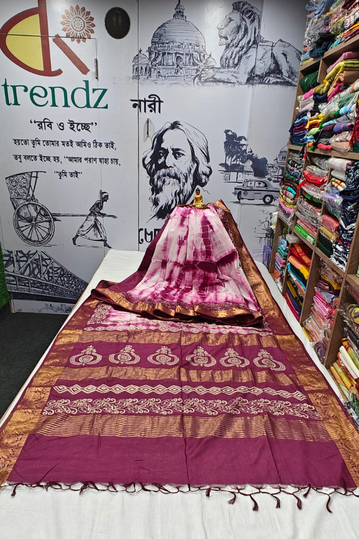 Splash Shibori Print Art Silk Saree