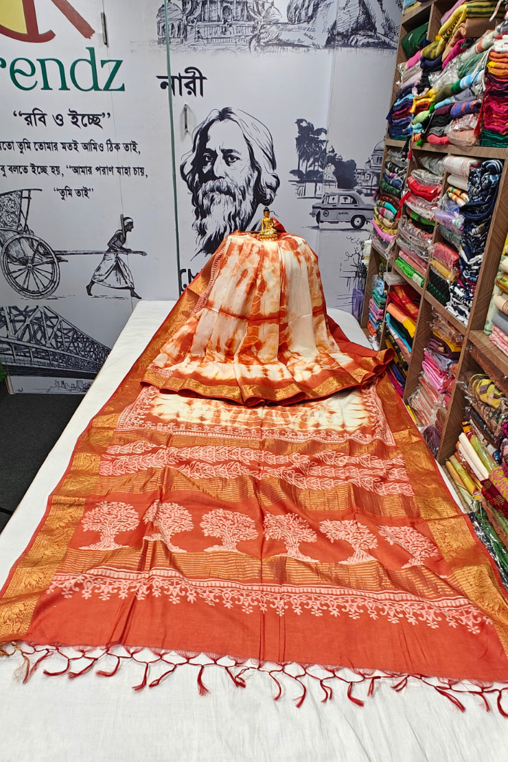 Splash Shibori Print Art Silk Saree