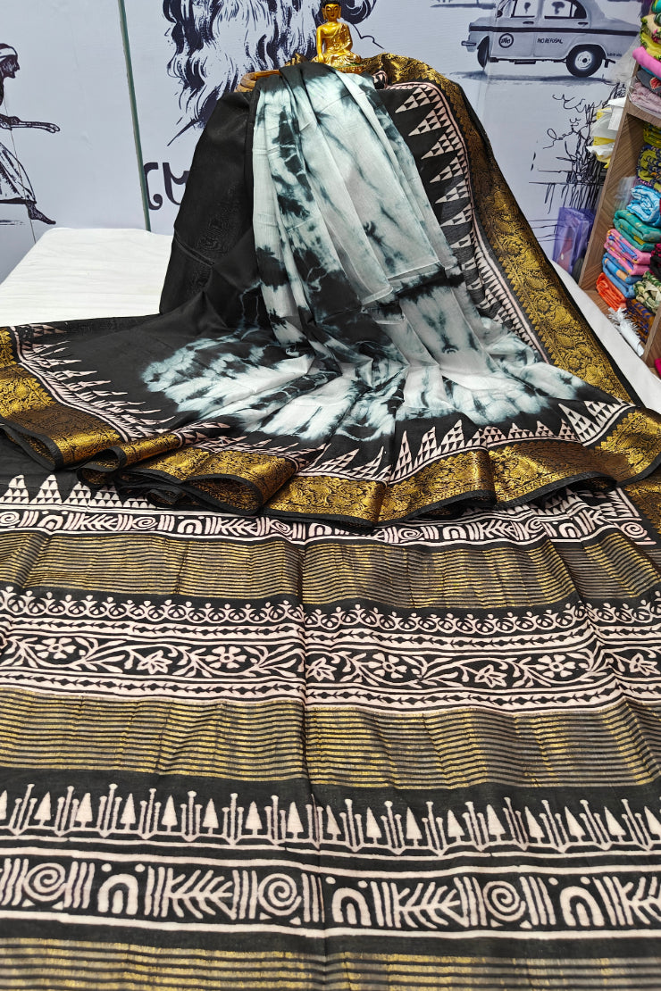 Splash Shibori Print Art Silk Saree