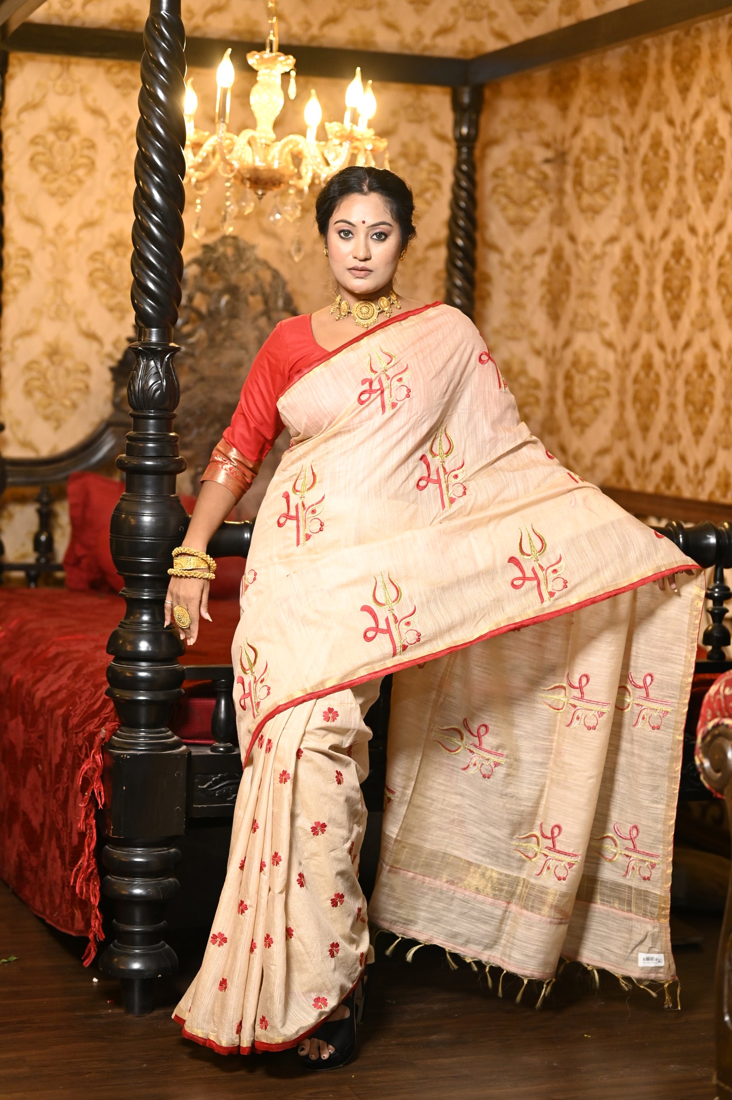 Puspanjali Bhagalpuri Art Silk Embroidery Saree