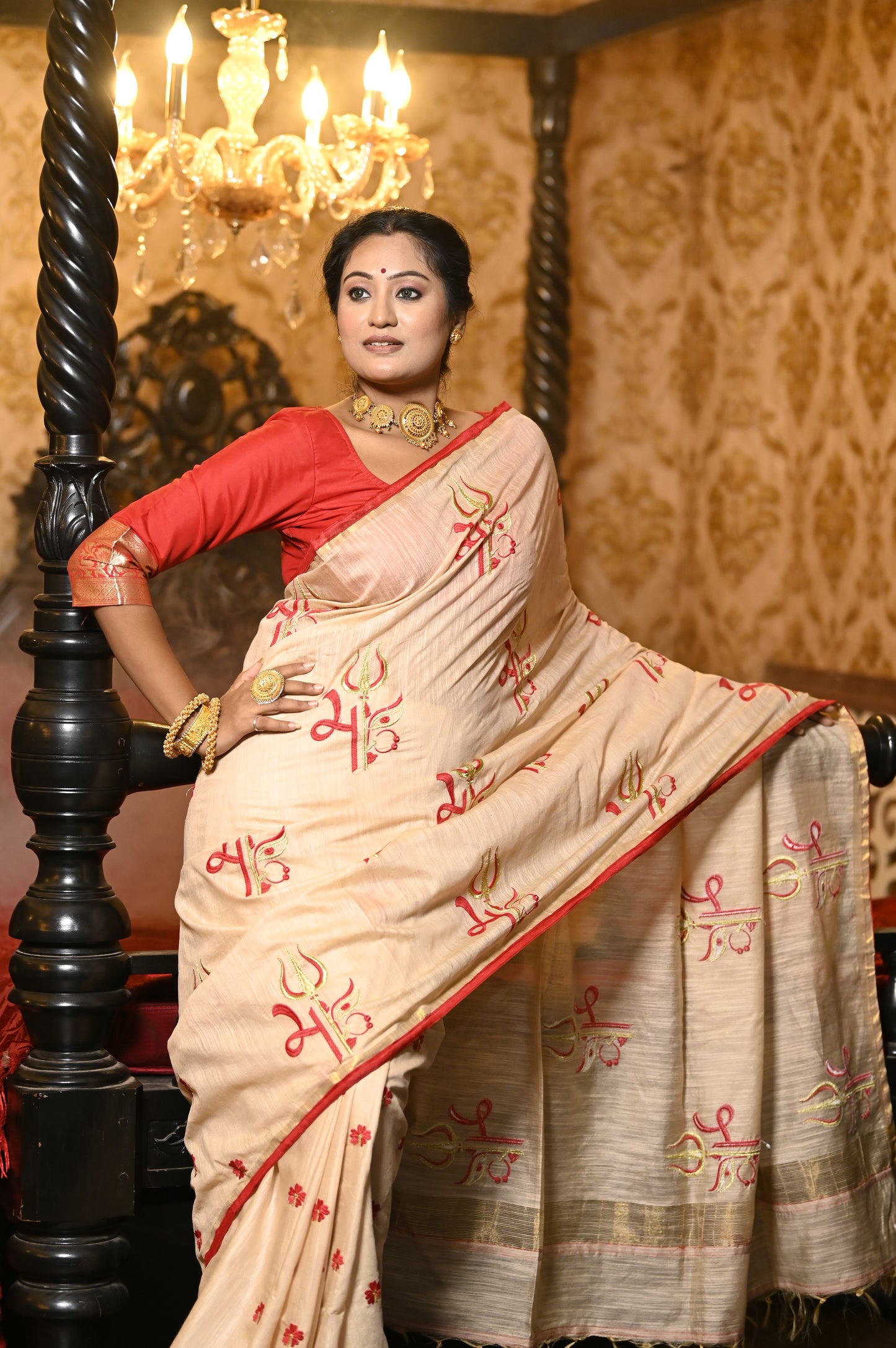 Puspanjali Bhagalpuri Art Silk Embroidery Saree
