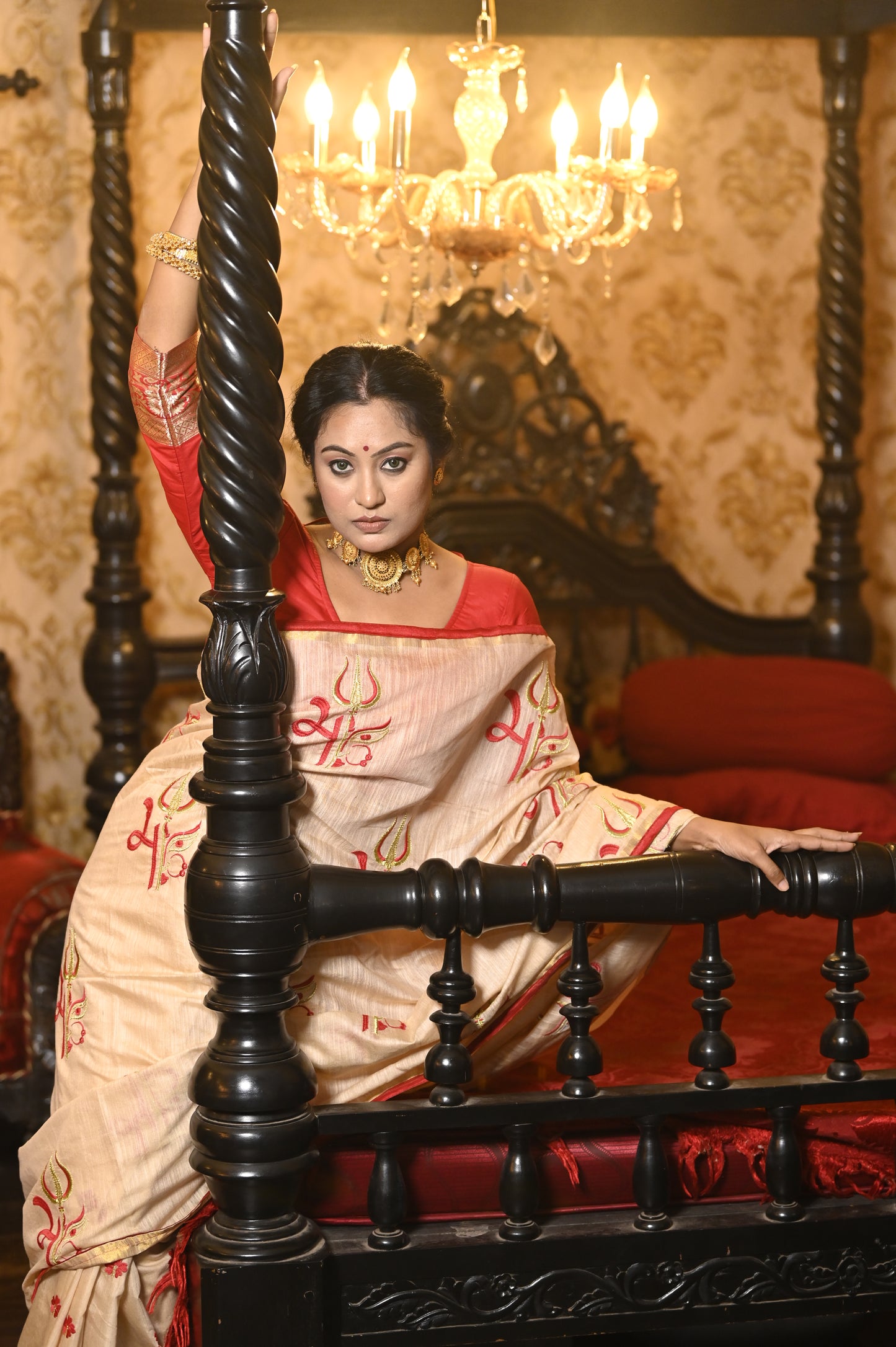 Puspanjali Bhagalpuri Art Silk Embroidery Saree