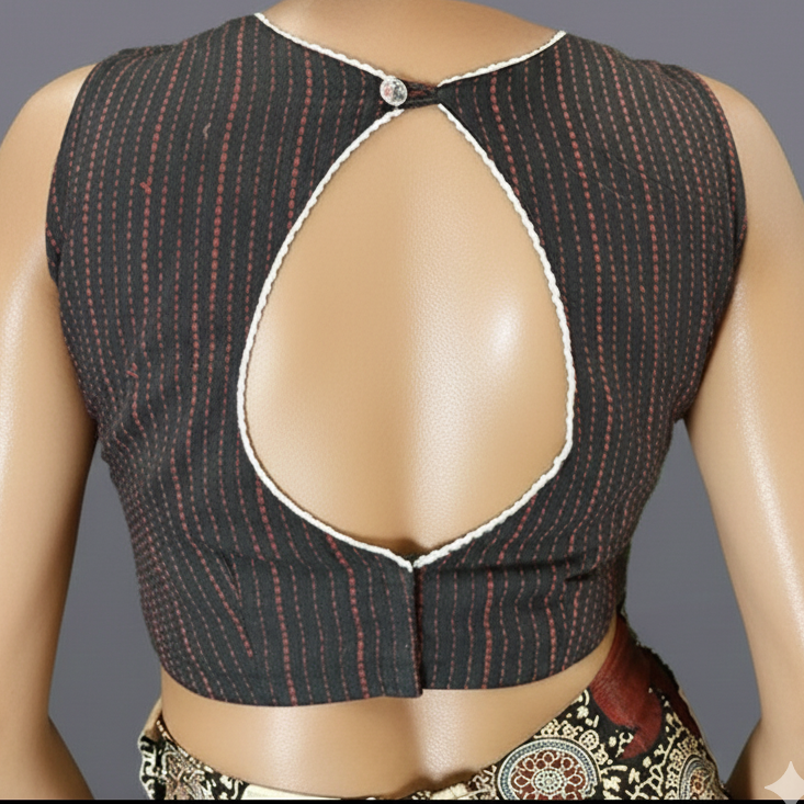 Cotton Designer Sleeveless Blouse - Image 4 | Bong Trendz