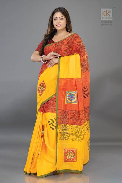 Cotton Handloom Boutique Style Saree | Ethnic Bengal | Bong Trendz