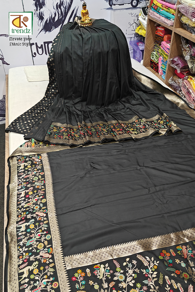 Gulmohor Printed Butter Silk Saree | Bong Trendz