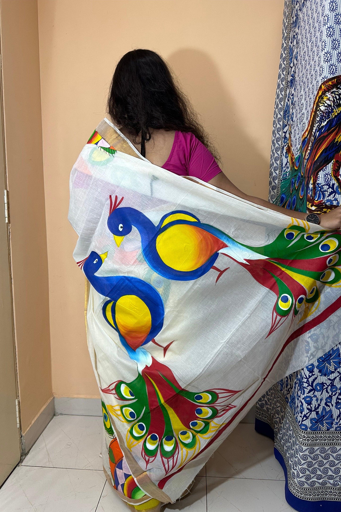 Kerala Cotton Hand Paint Sarees