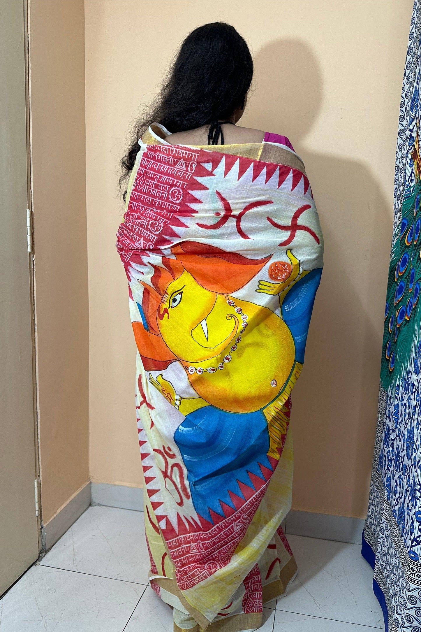 Kerala Cotton Hand Paint Sarees