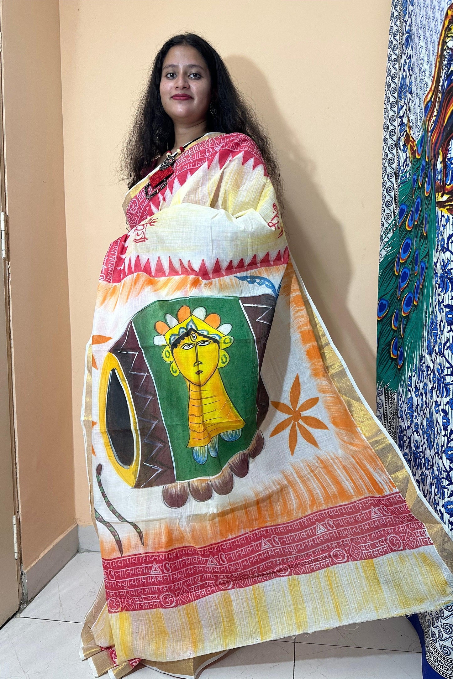 Kerala Cotton Hand Paint Sarees